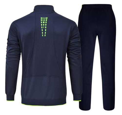 YSENTO Conjunto de 2 peças de agasalho masculino para corrida, conjunto de roupa de treino, 2 - azul
