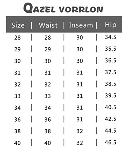 Qazel Vorrlon Men's Blue Skinny Jeans Stretch Washed Slim Fit Pencil Pants,Black,40