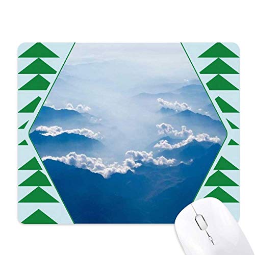 Tapis de souris green pine tree et tapis en caoutchouc les nuages blanc bleu ciel
