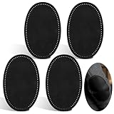 Design ovale : ce lot pratique comprend 4 patchs en cuir dans un ton noir élégant, chacun ayant des dimensions ovales de 9 x 14 cm et sont fabriqués en daim de qualité supérieure (suède). La forme ovale uniforme de ces écussons de réparation au genou permet une intégration harmonieuse dans différents vêtements et crée un aspect cohérent avec plusieurs utilisations.