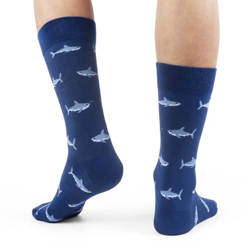 Men's Colorful Patterned Cotton Crew Socks - 6 Pack by WeciBor