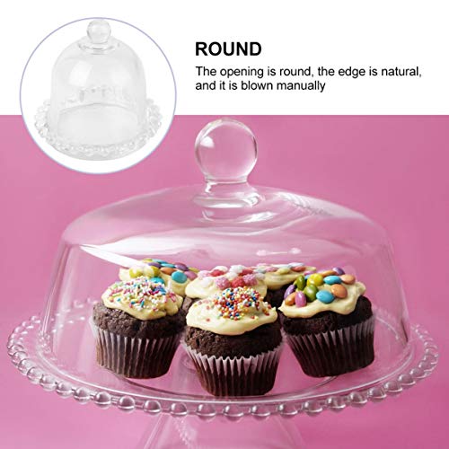 Glass Terrarium 5Pcs Transparent Glass Cover Food Cake Cover Cake Display Cover Cupcakes #TOP4
