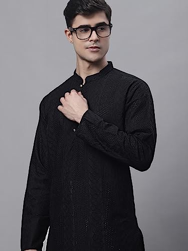 Image of Jompers Embroidered Cotton Kurtas for Men