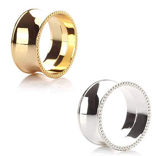 XLKJ 2 Pcs Servilleteros de Acero Inoxidable, Servilleta Anillos Delicado, Hebilla de Servilleta, Anillos de Servilleta Dorados Decoración de Metal para Mesa de Comedor