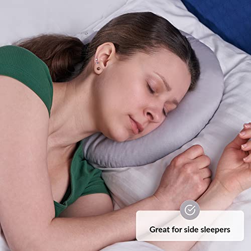 ODOXIA Piercing Kissen mit Loch | Für Ohr gegen Ohrenschmerzen | Donut Kissen | Ohrkissen | Sleepingring für Seitenschläfer zur Schmerzlinderung im Ohr | Piercing Pillow (Grey)
