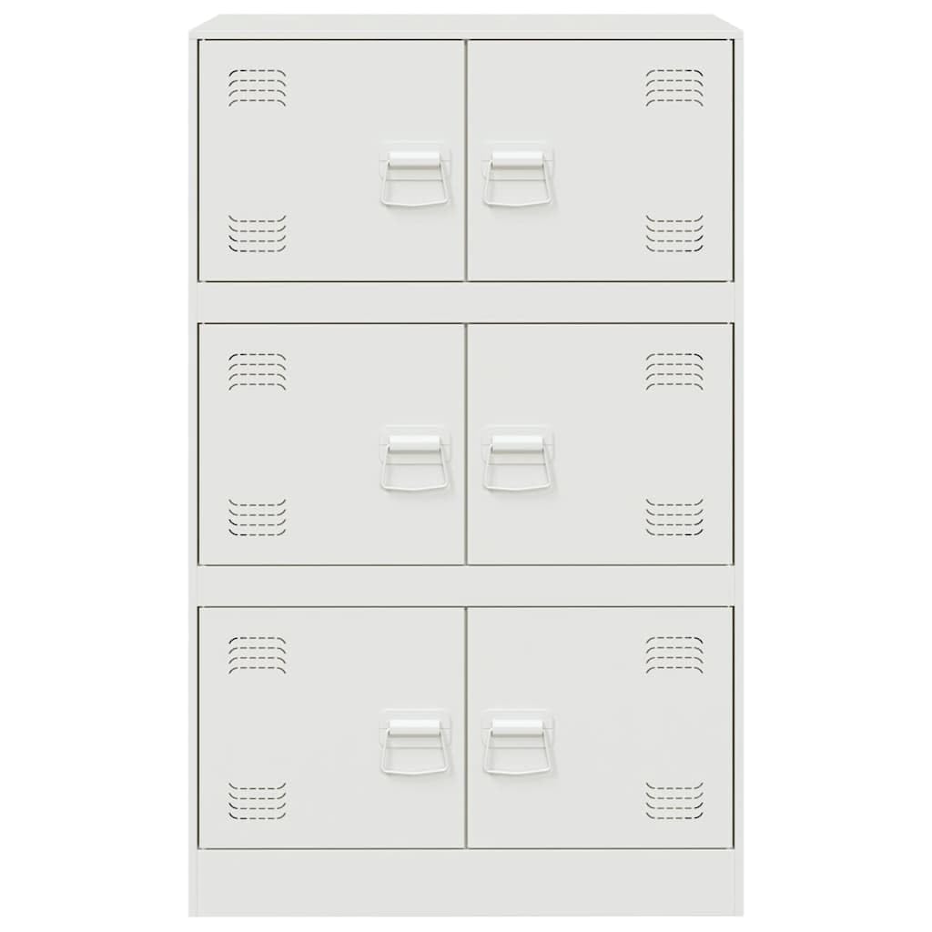 Credenza bianca 67 x 39 x 107 cm in acciaio con 6 ante
