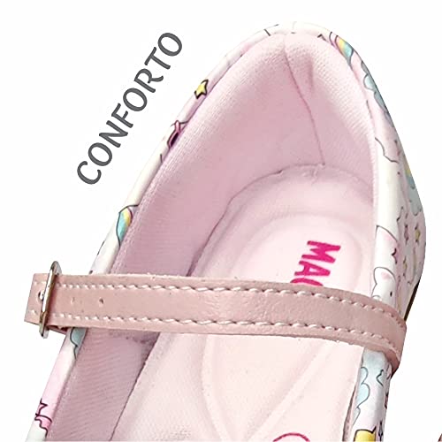 Kit Infantil Feminino Sapatilha e Bolsa Gatinho Arco-Íris, Magicc Kids