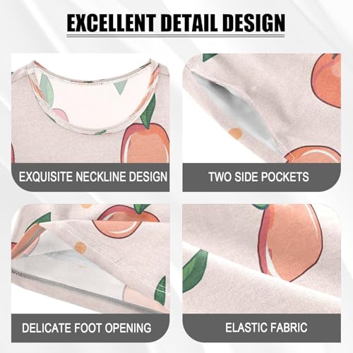 senya Short Sleeve Pajamas Sets Summer Cotton Sleepwear Fresh Peach4