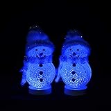 ANGROC LED Mini USB Interface Powered Color Changing Decorative Snowman Night Light for Valentine's Day, Birthday, Merry Christmas Holiday Time Decor and Daily Usage (Pack of 2)