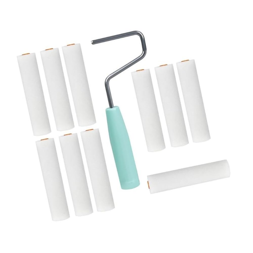 Jnchdghwa 652F Reusable Sponge Roller Set with Finger Support 10 Brushes Foam Paint Roller Cleaning Equipment