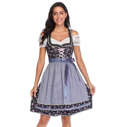 Robe Dirndl bavarienne complète pour femme finitions soignées costume traditionnel confortable