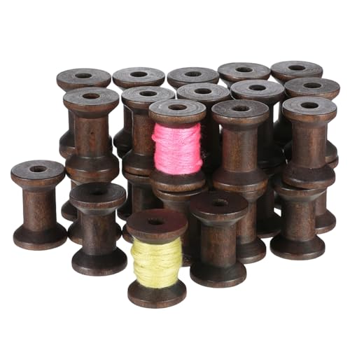 30Pcs Wooden Spools for Crafts Empty Thread Spools Sewing Bobbins Embroidery Thread Bobbins Empty Spool for Craft Wire Weaving DIY Projects Sewing Embroidery Machines Threads Cord Ribbon Organizer