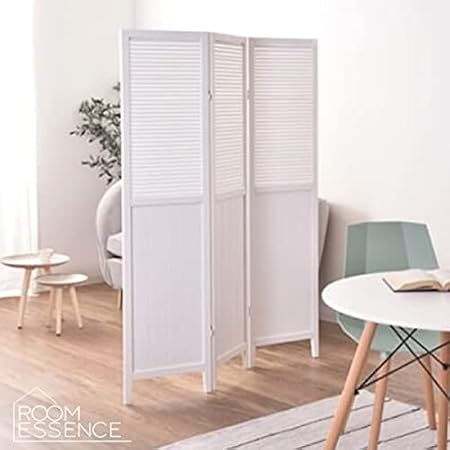 Amazon 完成品 北欧風でおしゃれ 天然木シンプルなパーテーション 3蓮 高さ160cm ホワイト 間仕切り スクリーン オンライン通販