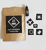 Vacances - kit de tatouages temporaires à l’encre de jagua d'origine 100% naturelle - 5 tatouages - encre jagua 8 ml organique