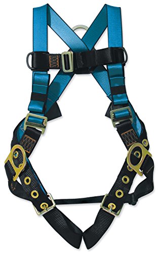 Tractel AB742 Versafit harness with Dorsal Side Positioning D-Rings Tongue and Buckle Legs, One Size, Blue/Black