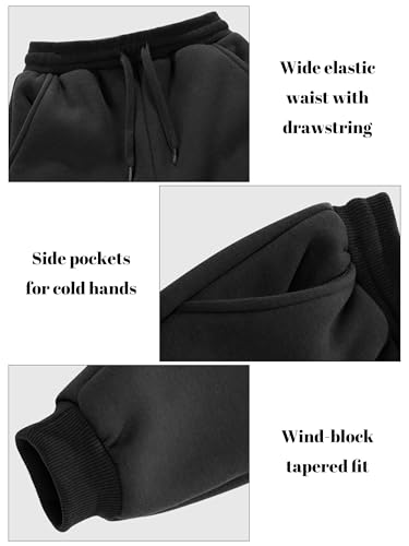 Boys Girls Sherpa Fleece Lined Sweatpants Winter Warm Athletic Jogger Soft Cotton Basic Pant with Pockets for Kids2