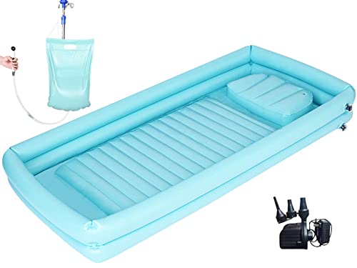 Baignoire gonflable adulte KEAVY portable en PVC avec oreiller et sac eau 8L