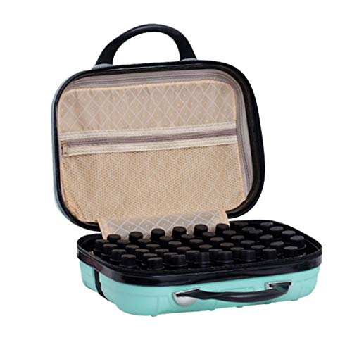 Lacyie Bolsa de Maletas con 84 Bolsas de aceites Esenciales, Maleta de Maquillaje cosmética portátil - 64 Rejillas para Botella de 15 ml + 20 Rejillas para Botella de 1-3 ml