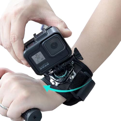 360 Degree Rotating Arm Band Wrist Strap Mount Sport Action Camera Cycling Holder for GoPro 12 11 10 9, for DJI Osmo Action 4 3, for AKASO Brave 4 4 Pro 7 7 LE V50 V50X EK7000, for Dragon Touch 4K