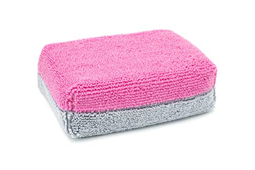 Autofiber Thick [Saver Applicator Terry] Ceramic Coating Applicator Sponge | 12 Pack | with Plastic Barrier to Reduce Product Waste. (Pink/Gray) by Autofiber - Image 2