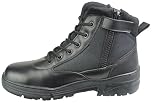 Savage Island Black Leather Combat Mid Height Boots SIDE ZIP Cadet Army Patrol Security Military (10 UK)