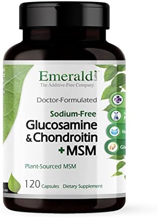 Emerald Labs Glucosamine & Chondroitin with MSM – Bone Health & Joint Health Supplement – Gluten-Free – 120 Capsules (30-Day Supply)