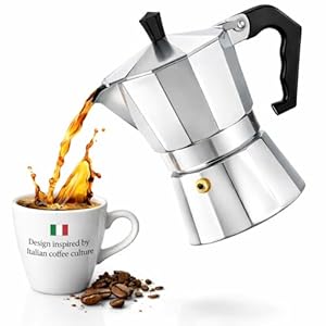 Neruma Espressokocher Induktionsgeeignet aus Aluminium – Mokkakanne für alle Herdarten – Zubereitung nach italienischer Art (9 Tassen)