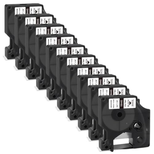 Ruban d'étiquettes 19mm pour organiser l'atelier et le bureau, consommable 18445 noir sur blanc