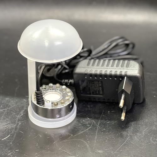 Image of ANM JK-20M 12 Led Ultrasonic Mist Maker Humidifier Fogger With Power Adapter,For Decorative Purpose,Garden,Aquarium,Ponds. 24V DC. (20Mm Ceramic Disc)