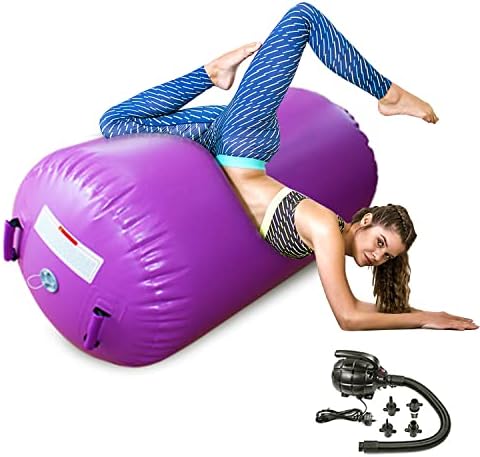CZGBRO Air Roller Air Spot Gymnastics Air Barrel, Air Mat Tumble Track Gymnastic Equipment Inflatable Tumbler Backbend Trainer with Electric Pump for Yoga Cheerleading Home & Water Use