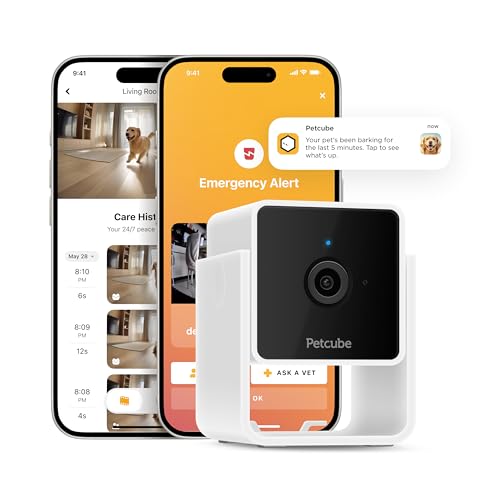 Petcube Cam – Indoor Wi-Fi Home Security Camera with App, 1080p HD | Two-way audio, motion detection, night vision, apartment security & baby monitor