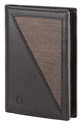 SEBASTIAN STURM Geldbörse »Paul« | Echtes Holz und Leder | Elegantes Herren-Portemonnaie (Schwarz/Räuchereiche) Cover