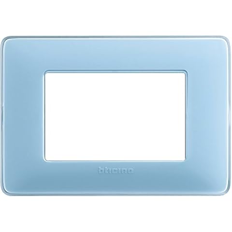 BTicino 3 Module Faceplate, turquoise, AM4803CAR Cover