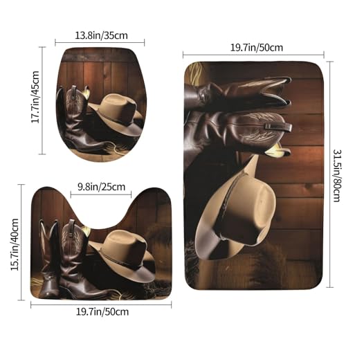 Tapis de bain super doux et absorbant lot de 3 pièces antidérapantes - 3