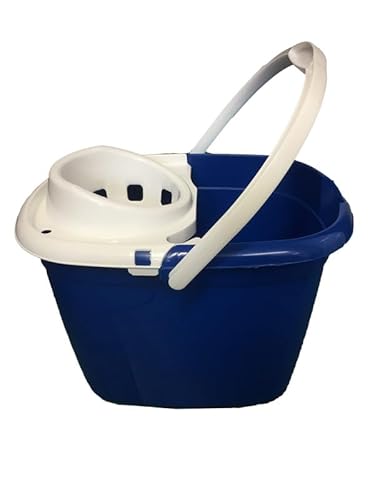 12L Blue Durable Colour-Coded Mop Bucket with Removable Squeegee – Sturdy Polypropylene Cleaning with Anti-Slip Gripper Handle & Pouring Spout – Ideal for Hygienic Home, Kitchen & Industrial Use