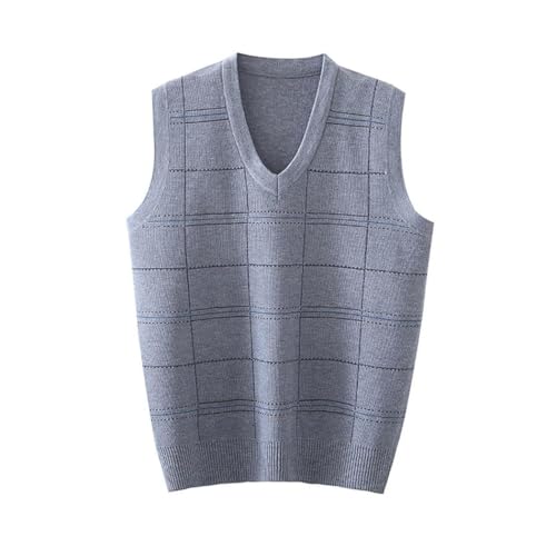 Mens Sweater Vest Knit Fleece V Neck Vest Autumn Winter Casual Sleeveless Pullover Soft Tops2