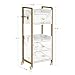 BarberPub Salon Cart with Lockable Wheels, Acetone Resistant Storage Barber Trolley with 1 Hair Dryer Holder & Drawers, Rolling Tattoo Cart, Makeup Organizer Beauty Equipment 2478 (White)