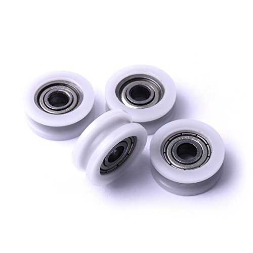 Ruedas redondas de nailon de ATOPLEE, para puertas correderas, barras angulares y cajones, 4 unidades de 6 x 29,8 x 5 mm
