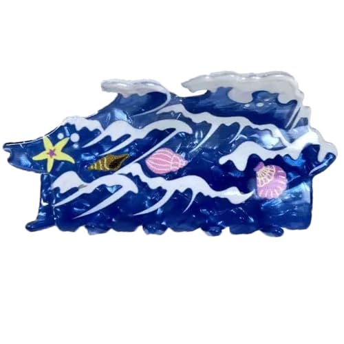 Ocean Waves�̒܃N���b�v�A�E�F�[�u�w�A�N���b�v�A�I�[�V�����g�[�^�X�w�A�N���b�v�A�����̌`�̃o���X�N���b�v �A�N�����w�A�N���b�v �����p�X���[���w�A�o���b�^ (�I�[�V�����E�F�[�u)