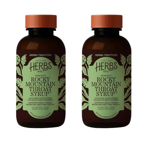 Herbs Etc. Rocky Mountain Throat Syrup, Vegan, 8 fl oz, 2-Pack