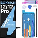 bokman Battery Replacement for iPhone 12/12 Pro, High Capacity 5000mAh Lithium Polymer Battery with All Tool Kits and adhesive tape
