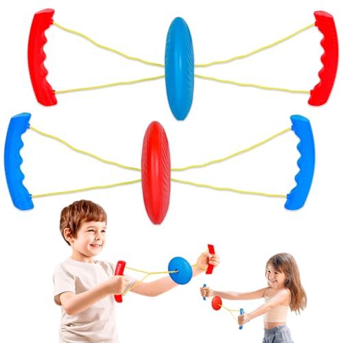 Hand Pull Strength Exercise and Anxiety Relief Toy - Tension Spinner for Kids' Exercise, Coordination and Stress Relief - Durable Outdoor Indoor Disc Spinner for Fun and Fitness (2-Pack)