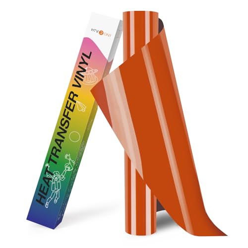 Image of HTVRONT Heat Transfer Vinyl Roll - 12 inch x 8ft Orange HTV Vinyl for T Shirts, Burnt Iron on Vinyl Compatible with Cricut Cutting Machine - Easy to Cut & Weed for Heat Vinyl Design (Texas Orange)