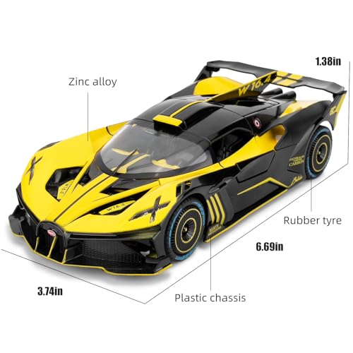 Imtfzct 1:24 Bugatti Bolide Model, Diecast Alloy With Pull-Back Function, Light and Sound - Image 3