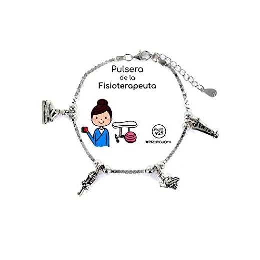 Promojoya Pulsera Plata Eres lo Mas FISIOTERAPEUTA con Colgantes