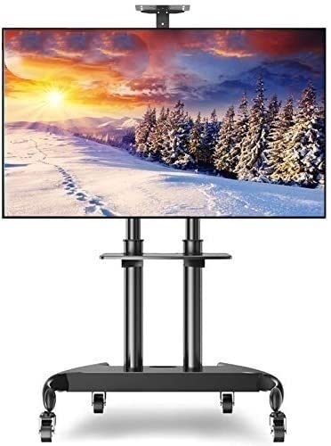 Soporte móvil para TV con ruedas y estante de almacenamiento