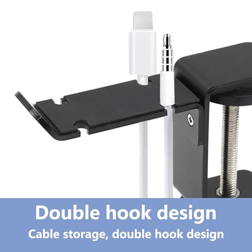 Soporte para Auriculares Bajo Escritorio con Gancho Giratorio 360 y Cable Incorporado miniatura 7