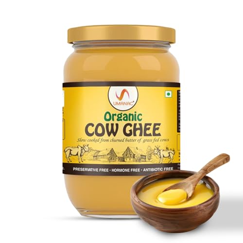 Image of Umanac Organic Cow Ghee 1000ml | Certified Organic Bilona Method | Pure Indian Cow Ghee | Gluten-Free & Pesticide-Free