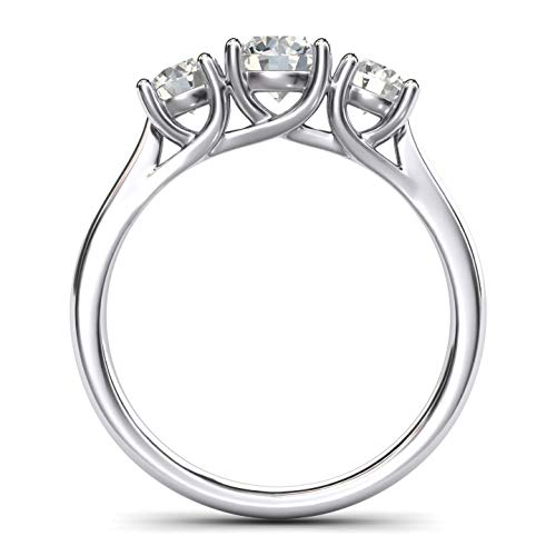 Solid Sterling Silver Three Stone Trellis Simulated Diamond Ring Promise Engagement ring 2.0ctw for Women4