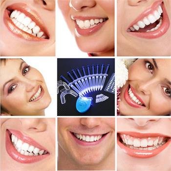 Teeth Whitening Kit (10) Gels (2) Trays (1) Blue White Led Light Whiten Teeth at Home Easy to Use Brighter Smile Fast Results